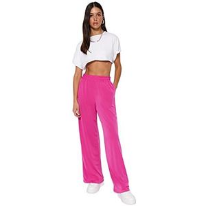 Trendyol Pantalon ajusté pour femme taille normale, fuchsia, S