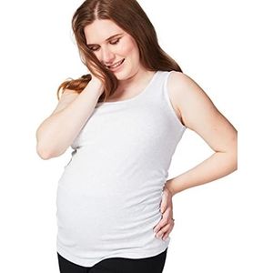 Cake Maternity Maternity Fitted Ruched Tank, Grey Marl, X-Small jas, grijs gemêleerd, dames