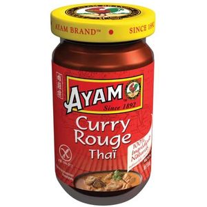 AYAM Rode currypasta | 100% natuurlijke ingrediënten | Authentieke aroma's | Gemakkelijk te koken | Thaise curry | gezonde voeding | glutenvrij | lactosevrij | zonder conserveringsmiddelen | 100 g