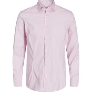 JACK & JONES Jjprparma T-shirt L/S Noos herenshirt met lange mouwen, Roze Nectar / Pasvorm: super slim