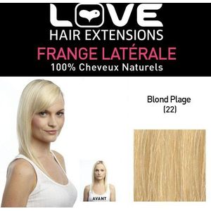 Love Hair Extensions 100% echt haar zijpony kleur 22 - strandblond, per stuk verpakt (1 x 1 stuk)