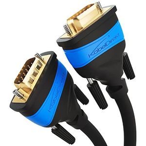 KabelDirekt - 1 m - VGA-kabel (15 pin, volledig HD/1080p, 3D-compatibel, VGA mannelijk/mannelijk, voor aansluiting van een PC op een monitor/CRT/tv, gouden contacten, zwart)