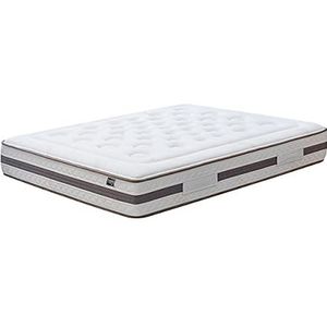 Kuo Dream Eco Natuur pocketveringmatras, 140 x 200 cm, natuurlijk katoen en bamboeweefsel, lendenwerveldikte, latex, beige