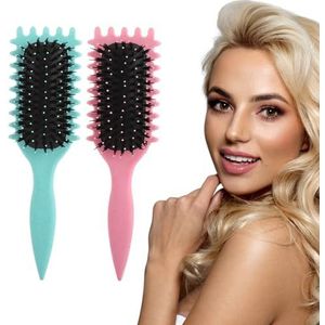 ASelected Lot de 2 brosses à cheveux bouclés, définition des boucles, brosse à cheveux pour femmes et filles, brosse de coiffage pour démêler, façonner et définir les boucles, brosse à cheveux