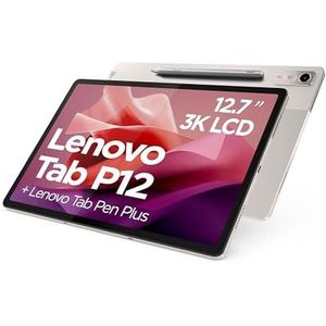 Lenovo MediaTek Dimensity 7050 3K 12,7 inch tablet met touchscreen, 8 GB RAM, 128 GB SSD, Android 13, Oat, met Lenovo Tab Plus-pen