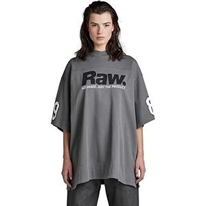 G-STAR RAW 5XL Raw Tight Mock V T-shirt, dames, grijs (graniet D275-1468), M, grijs (graniet D275-1468)