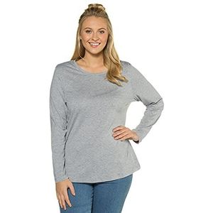 Ulla Popken 646801 shirt met lange mouwen voor dames, Lichtgrijs chinees