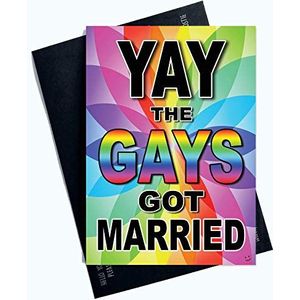 PC960 grappige gay-bruiloftskaarten Yay The Gays Got Married Lesbian Homo paar