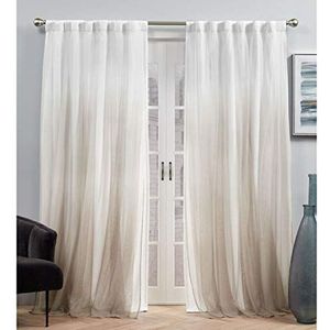 Exclusive Home Curtains EH8462-02-2-84H verduisterende gordijnen, gevoerd, Crescendo, 137 x 213 cm, champagne