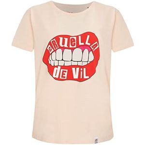 Recovered Disney Cruella Devil Lips T-shirt in lichtroze, Meerkleurig