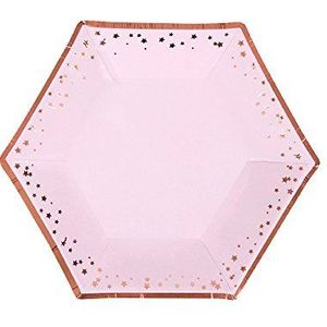 Neviti 773260 Glitter and Glamour papieren borden, roze/roségoud, M