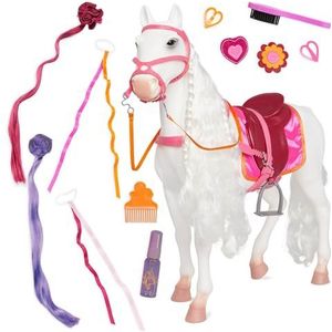 Our Generation Speelgoedpaard, haaraccessoires, 46 cm poppen, rollenspel, speelgoed voor kinderen vanaf 3 jaar, Camarillo paard om te stylen