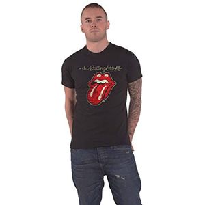 Rolling Stones The Rolling Stones Geplasterde Tongue T-shirt voor heren (1 stuk), zwart.