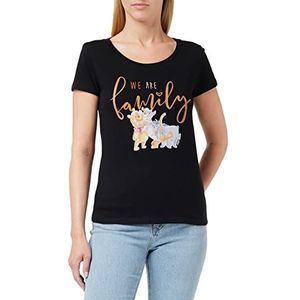 Winnie the Pooh Wodwinits010 T-shirt voor dames (1 stuk), zwart.