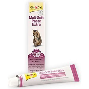 GimCat Malt-Soft Extra pasta - Anti-Hairball snack voor katten, bevordert de verwijdering van haarballen, 1 tube (1 tot 50 g)
