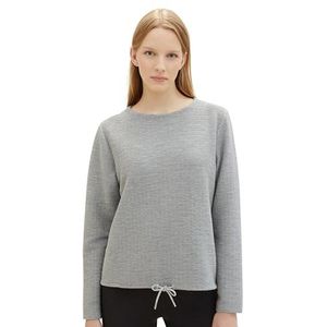 TOM TAILOR Sweat-shirt pour femme, 21373 - Medium Silver Grey Melange, XS