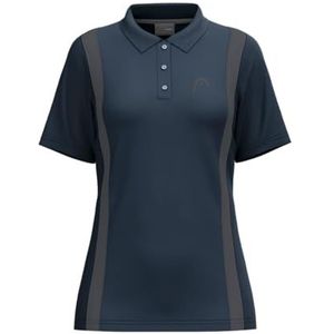 HEAD Head Club 25 Tech poloshirt voor dames, 1 stuk, Navy Blauw, M