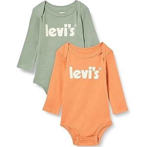 Levi's Baby Lhn Nl0308 Bodysu Lot de 2 combinaisons L/S, Lily Pad, 6 mois