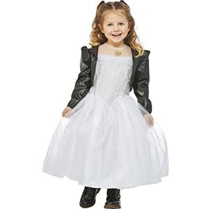 Smiffys 51525T2 Officieel gelicentieerd Tiffany bruidspak kostuum voor meisjes, zwart en wit, 3-4 jaar