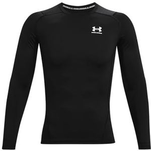 Under Armour UA Hg Armour Comp Ls heren Nauwsluitend functioneel shirt, ademend shirt met lange mouwen (1-Pack), zwart/wit, XL