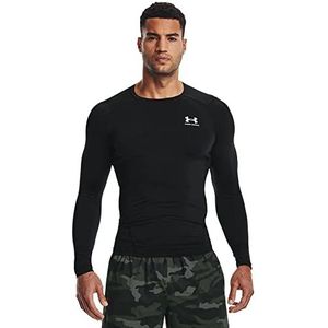 Under Armour UA Hg Armour Comp Ls heren Nauwsluitend functioneel shirt, ademend shirt met lange mouwen (1-Pack), zwart/wit, XL