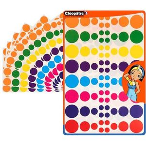 CLEOPATRE Ronde zelfklevende stickers, 8 kleuren, 8 vellen (768 stickers)