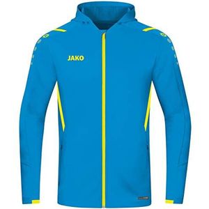 JAKO Trainingsjack met capuchon trainingsjack Challenge met capuchon, blauw/neon geel, 164 cm, unisex kinderen, Jako blauw/neon geel, 164, Jako Blauw/Neon Geel