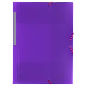 Grafoplás 4801235 ordner met elastiek, 3 kleppen en elastieken, folio-formaat, violet