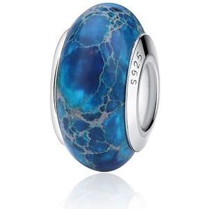 Nbsameng Bedel van Murano glas, armband en ketting, voor dames, doorzichtige bloem, kralen, 925 sterling zilver, Pandora, te combineren met Gnoce en Trollbeads, Steen, Geen edelsteen