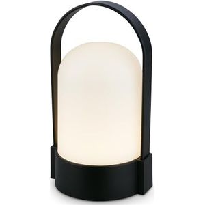 BRILONER - Draadloze led-tafellamp, IP44, touchscreen, dimbaar, verwisselbare batterij, nachtkastje, lezen, led, camping, batterijlamp, outdoor, 9 x 8 x 15,5 cm, zwart
