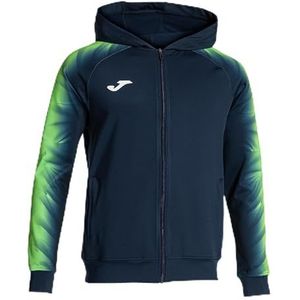 Joma Elite Xi Sweatshirt met capuchon voor heren, marineblauw/neongroen