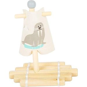 small foot 11660 Aquatische jeout Morse vlot van hout, badspeelgoed voor water, voor kinderen vanaf 24 maanden, speelgoed