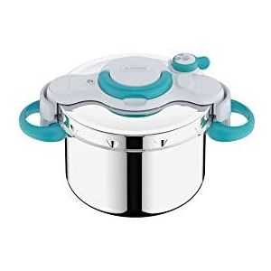 Seb ClipsoMinut'Easy+ Minute kookpan van roestvrij staal, 7,5 l, boek 100 recepten, inductieschakelaar, inklapbare handgrepen, eenvoudig gebruik, gemaakt in Frankrijk P4904816, roestvrij staal