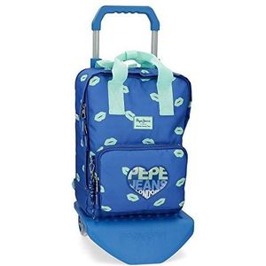 Koffer Pepe Jeans, Blauw, 30x40x13 cms, Rugzak PC + Trolley