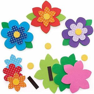 Baker Ross Magneten met bloemenmotief om te combineren, 8 stuks, knutselactiviteiten voor kinderen (FC728)