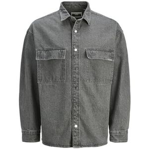 JACK & JONES Jcochrome Washed Overshirt Ls Jcochrome Washed Overshirt Ls Heren (1 stuk), Denim grijs, M