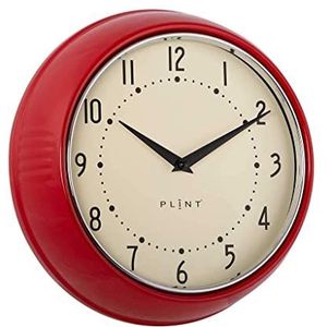 PLINT A/S - Retro wandklok - Rood - Quartz uurwerk