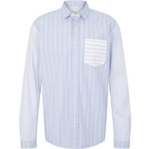 TOM TAILOR Denim Herenhemd 30349 - Blue Stripe Mix Design, M, 30349 - Blue Stripe Mix Design