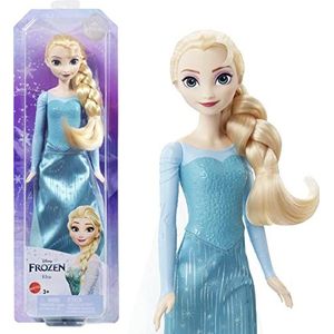 Disney Frozen Elsa pop met iconische outfit, schoenen, rok, stoffen cape en accessoires, speelgoed voor kinderen, vanaf 3 jaar, HLW47