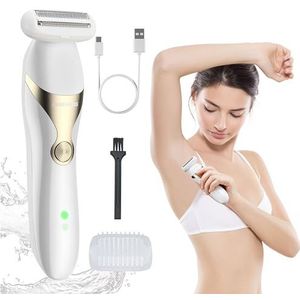 BarberBoss Elektrisch scheerapparaat voor vrouwen Pijnloos Elektrisch Scheerapparaat - Oplaadbaar Scheerapparaat voor Vrouwen Face Trimmer Armen Benen Oksels Wet Droog Bikini Trimmer QR-8083