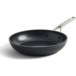 KitchenAid PFAS-vrije keramische pan zonder PFAS gehard van gehard aluminium 24 cm inductie, ovenbestendig, vaatwasmachinebestendig, zwart