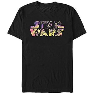 Star Wars Colors Organic Logo Shirt voor dames en heren, zwart, XL, SCHWARZ