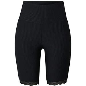 Urban Classics Fietsshort met hoge taille van geribbeld kant voor dames en heren, zwart, XL slank, zwart.