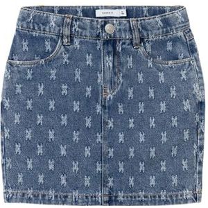 NAME IT Nkfbente Dnm Skirt 5352-za N Jeansrok voor meisjes (1 stuk), Donkerblauw denim