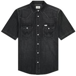 Wrangler SS Western Shirt Vrijetijdshemd, Zwart betoverd, M