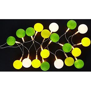 Atelier de Famille GUIR-15 lichtketting voor binnen, katoen, Batch of 20, groen/geel/wit, 34 x 13 x 13 cm