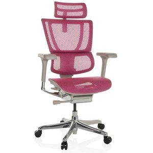 hjh OFFICE ERGOHUMAN SLIM I G Bureaustoel, ergonomische draaistoel met flexibele lendensteun, Gen 2, roze mesh