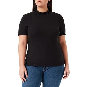 PIECES Pckylie Ss Dames T-Neck T-Shirt Zwart (Zwart), XS, Zwart (zwart)