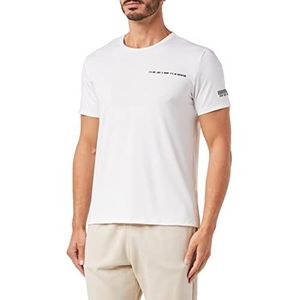 Koton T-shirt de sport pour homme avec slogan imprimé et col rond, Blanc (000), S