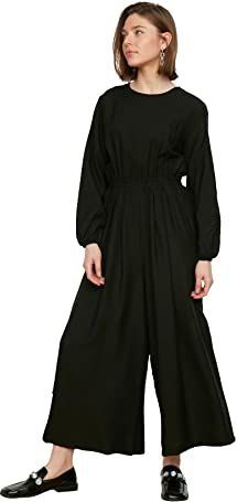 Trendyol Dames overall rubber overall casual fit, zwart.